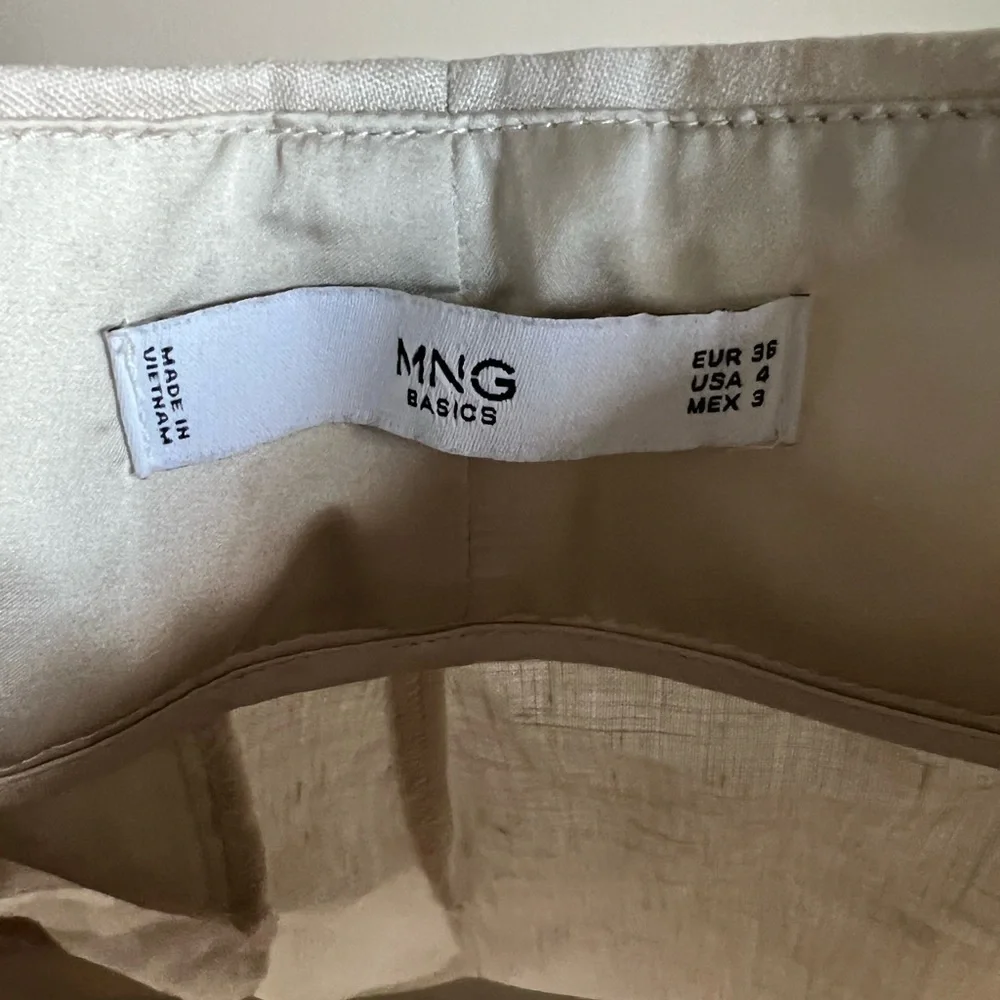 Mango Linen Belted Pants in Size 4